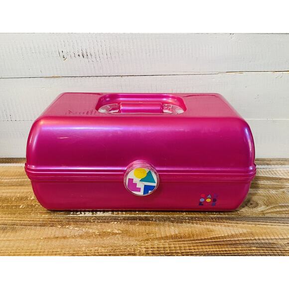 Vintage 1980's Caboodle #5626 Pink Tiered Makeup Caddy Train Case - Picture 1 of 12